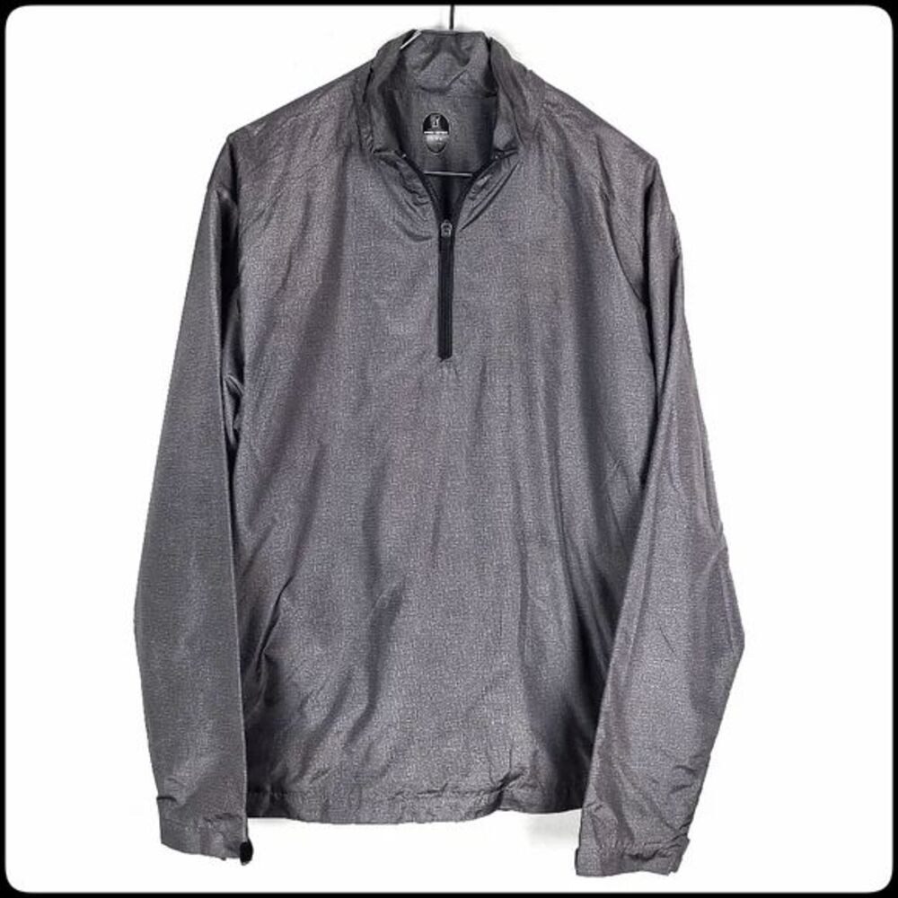 PGA TOUR PRO Men's Gray Half Zip Golf Wind Breaker Jacket Coat Size: Medium